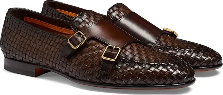 Woven Leather Monk Shoes - Image 2