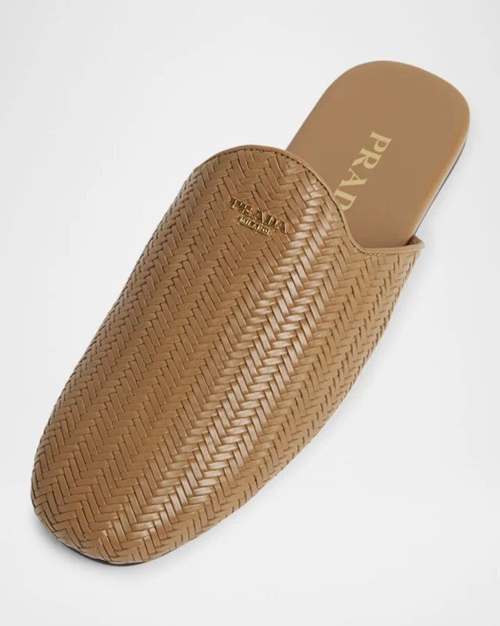 Woven Leather Mule Loafers - Image 2
