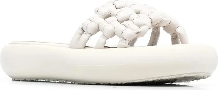 Woven Leather Platform Slides - Image 2