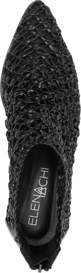Woven Leather Pointed-Toe Boots - Image 4