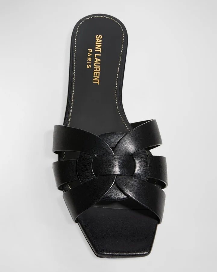 Woven Leather Sandal Slide - Image 3
