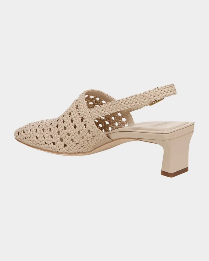 Woven Leather Slingback Pumps - Image 5