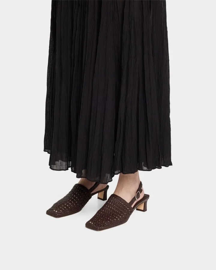 Woven Leather Slingback Pumps - Image 7
