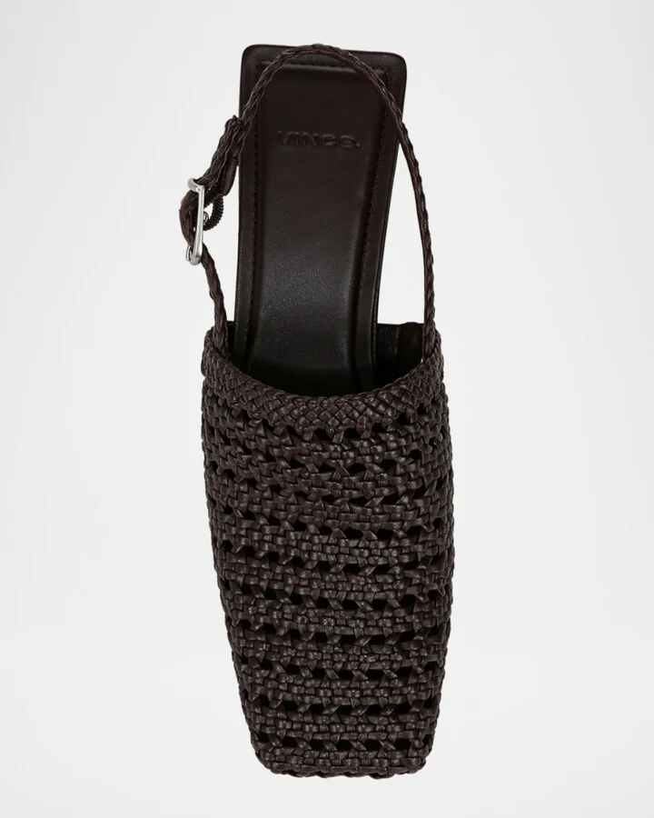 Woven Leather Slingback Pumps - Image 8