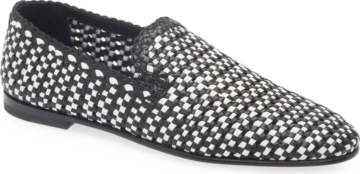 Woven Leather Slipper Loafer