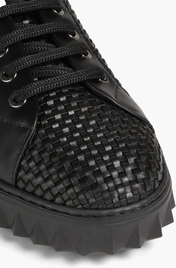 Woven leather sneakers - Image 4