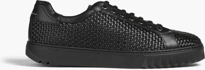 Woven leather sneakers