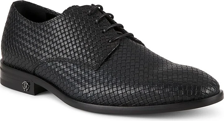 Woven Leather Textured Oxford Shoes - Image 2