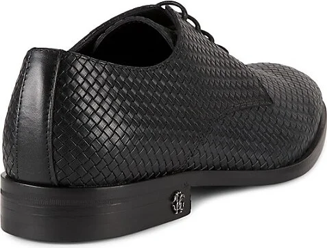 Woven Leather Textured Oxford Shoes - Image 3