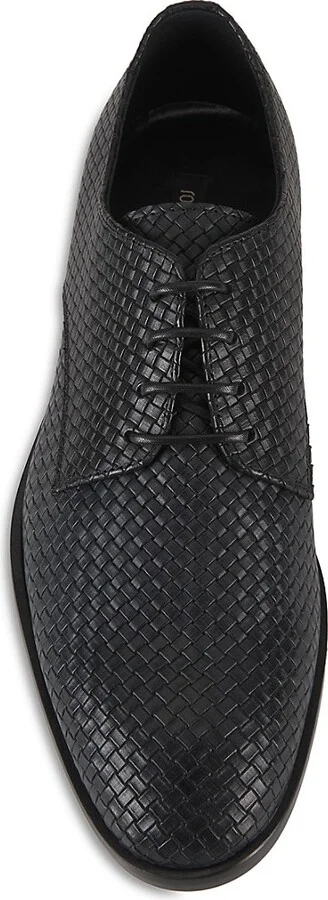 Woven Leather Textured Oxford Shoes - Image 5