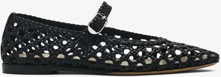 Woven Mary-Jane Ballet Flats