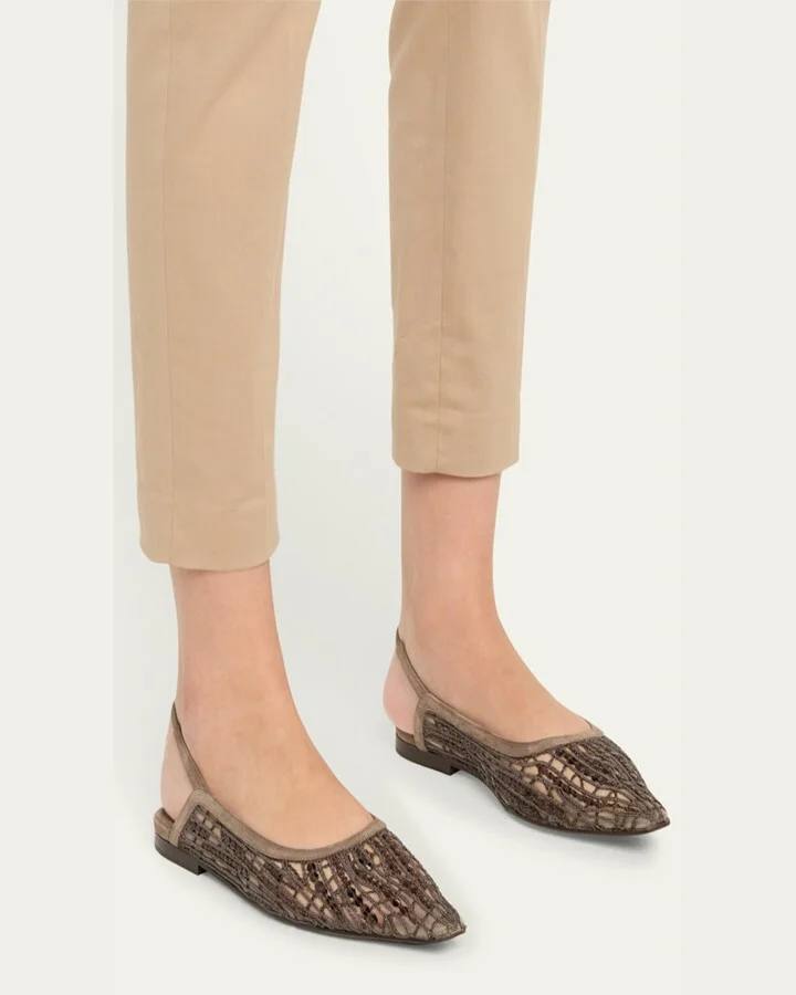 Woven Monili Slingback Flats - Image 4