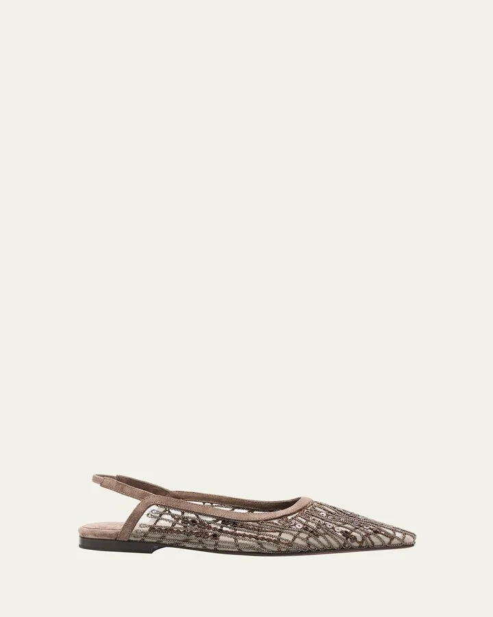 Woven Monili Slingback Flats