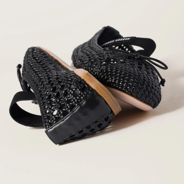 Woven nappa leather ballerinas - Image 3
