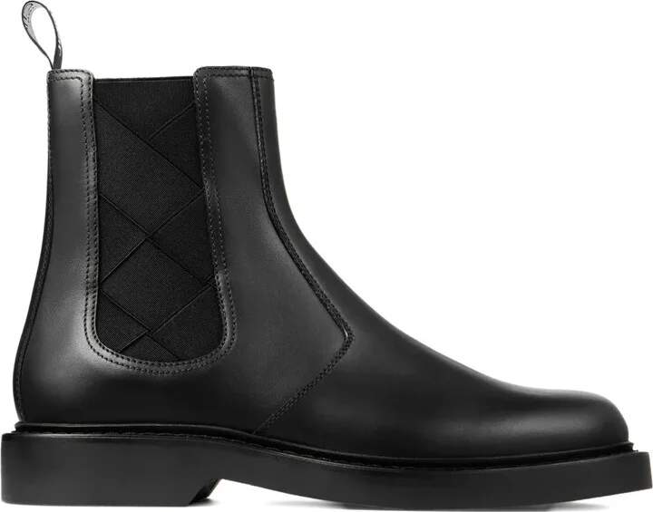 Woven-Panel Chelsea Boots