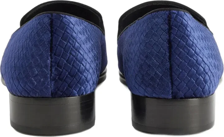 Woven-Pattern Velvet Loafers - Image 2