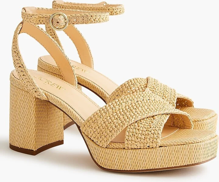 Woven platform heels