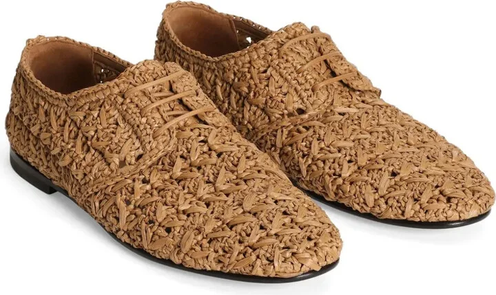 woven raffia Derby shoes - Image 2