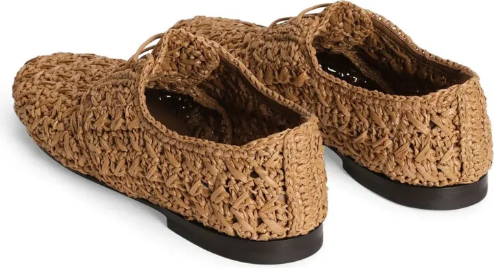 woven raffia Derby shoes - Image 3