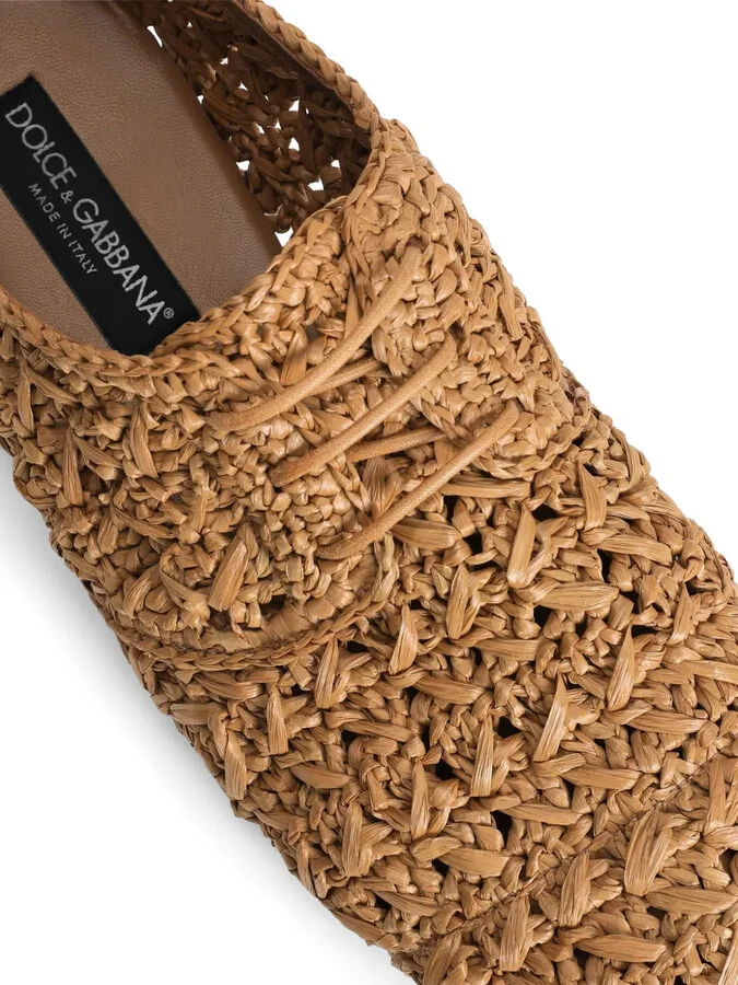 woven raffia Derby shoes - Image 4