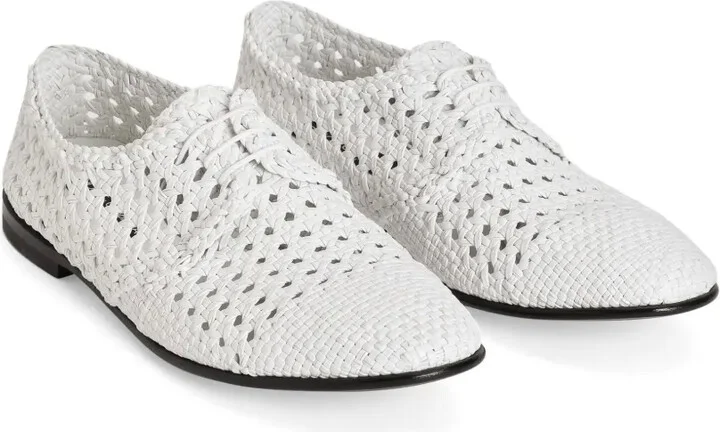 woven raffia Derby shoes - Image 2