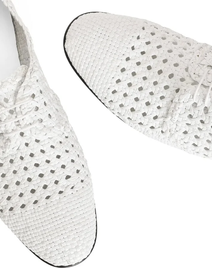 woven raffia Derby shoes - Image 4