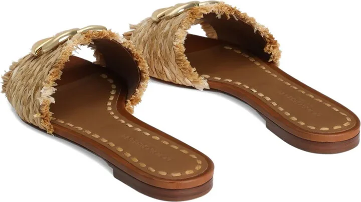 Woven-Raffia Flat Sandals - Image 3