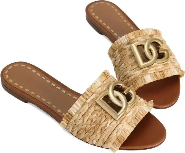Woven-Raffia Flat Sandals - Image 4