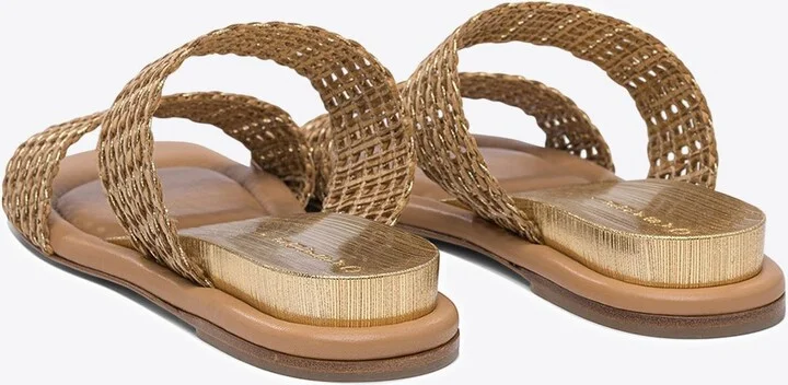 Woven Raffia Flat Sandals - Image 3