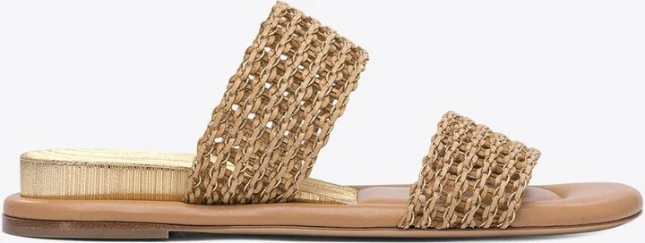 Woven Raffia Flat Sandals