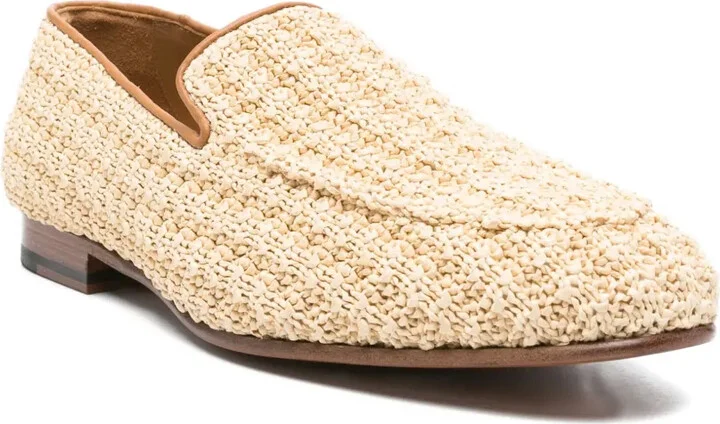 Woven Raffia Leather Loafers - Image 2