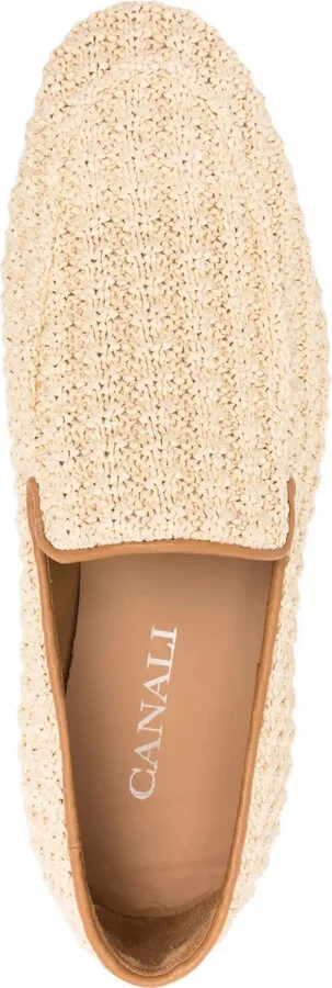 Woven Raffia Leather Loafers - Image 4
