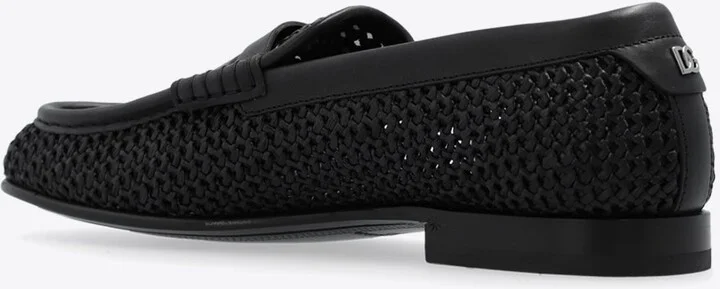 Woven-Raffia Penny Loafers - Image 2