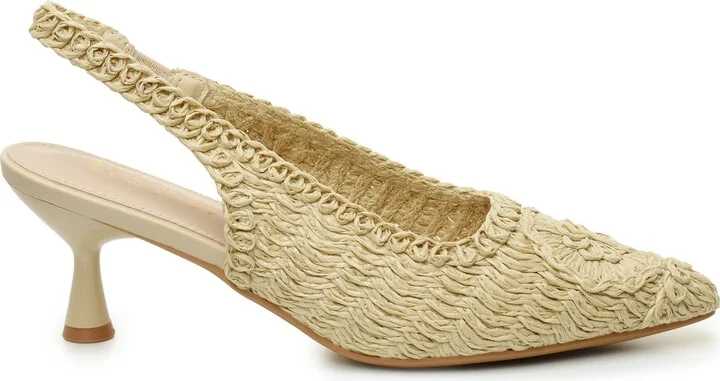 Woven Raffia Slingback Pump - Image 5
