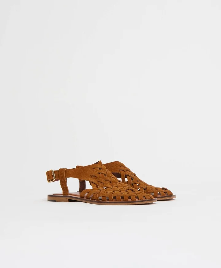 Woven Sandal - Saddle Suede
