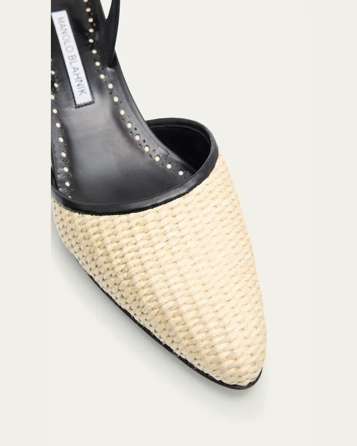 Woven Slingback Ballerina Pumps - Image 3