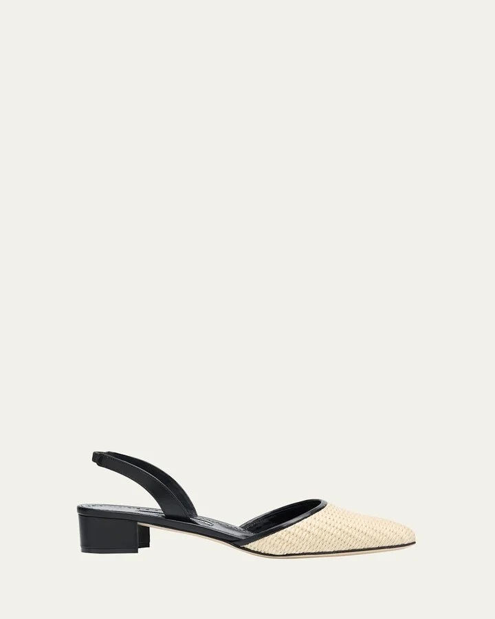 Woven Slingback Ballerina Pumps