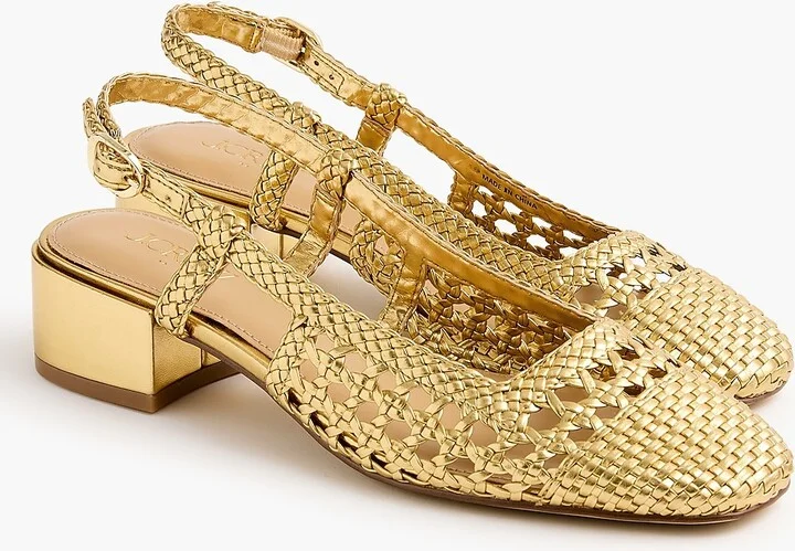 Woven slingback heels