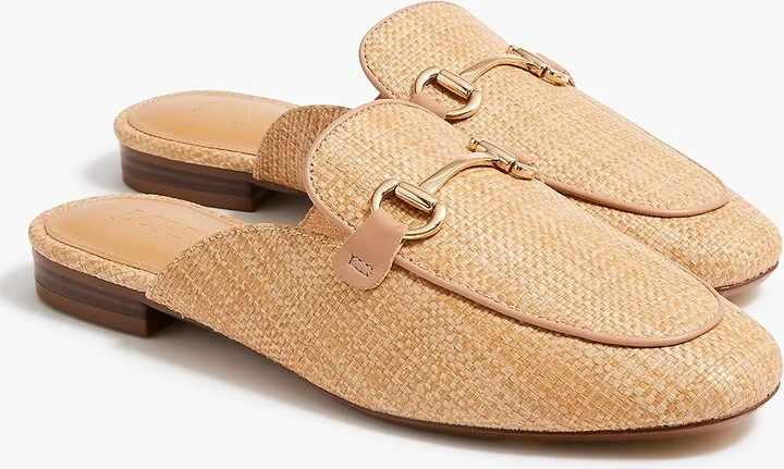 Woven slip-on mules