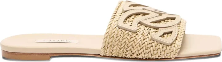 Woven-Strap Flat Sandals