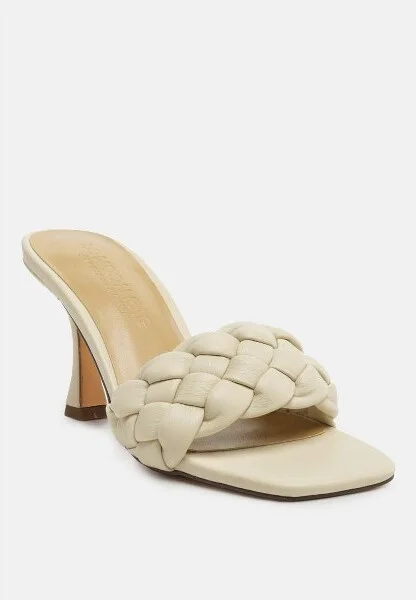 Woven Strap Spool Heel Sandals Women - Image 2