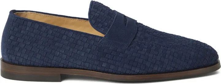Woven Suede Loafers