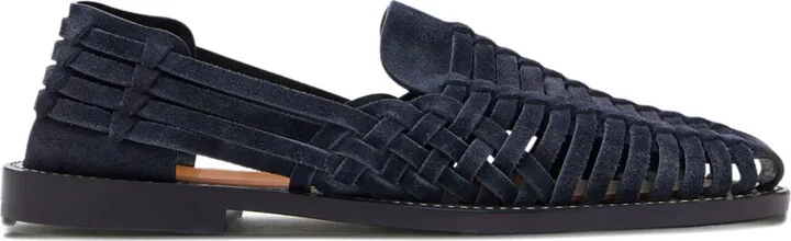 Woven Suede Loafers