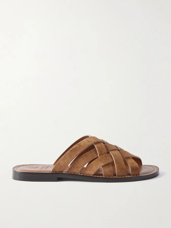 Woven Suede Sandals