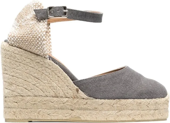 Woven Wedge-Heel Espadrilles