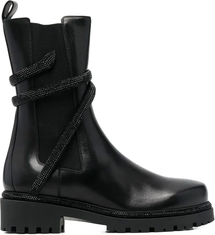 Wrap-Around Leather Boots