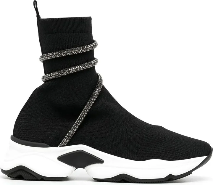 Wraparound-Strap Sock Sneakers