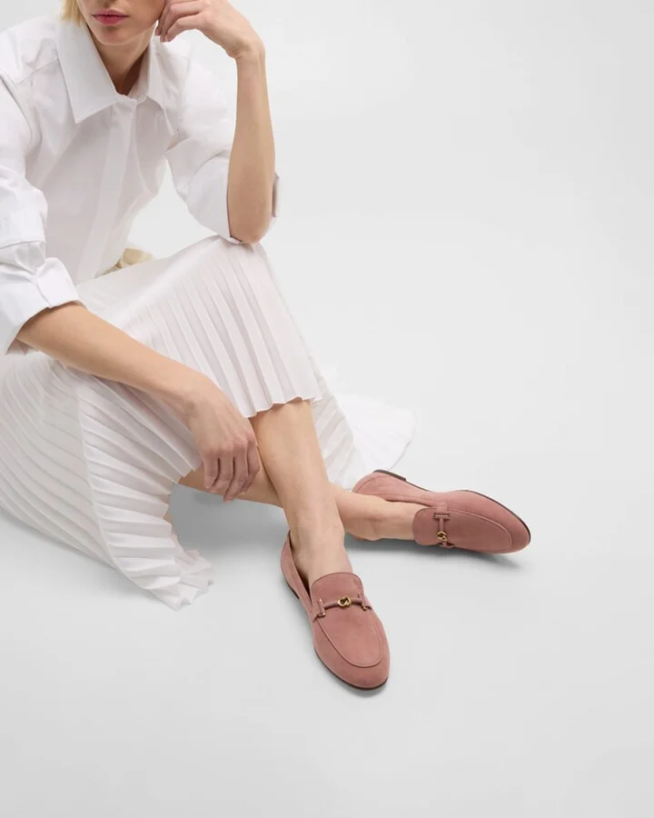 Wrapped T-Ring Suede Loafers - Image 3