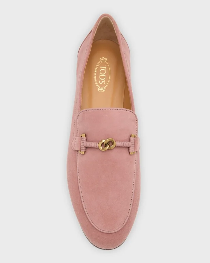 Wrapped T-Ring Suede Loafers - Image 4