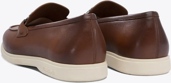 Wrinkled Leather Penny Loafers - Image 3